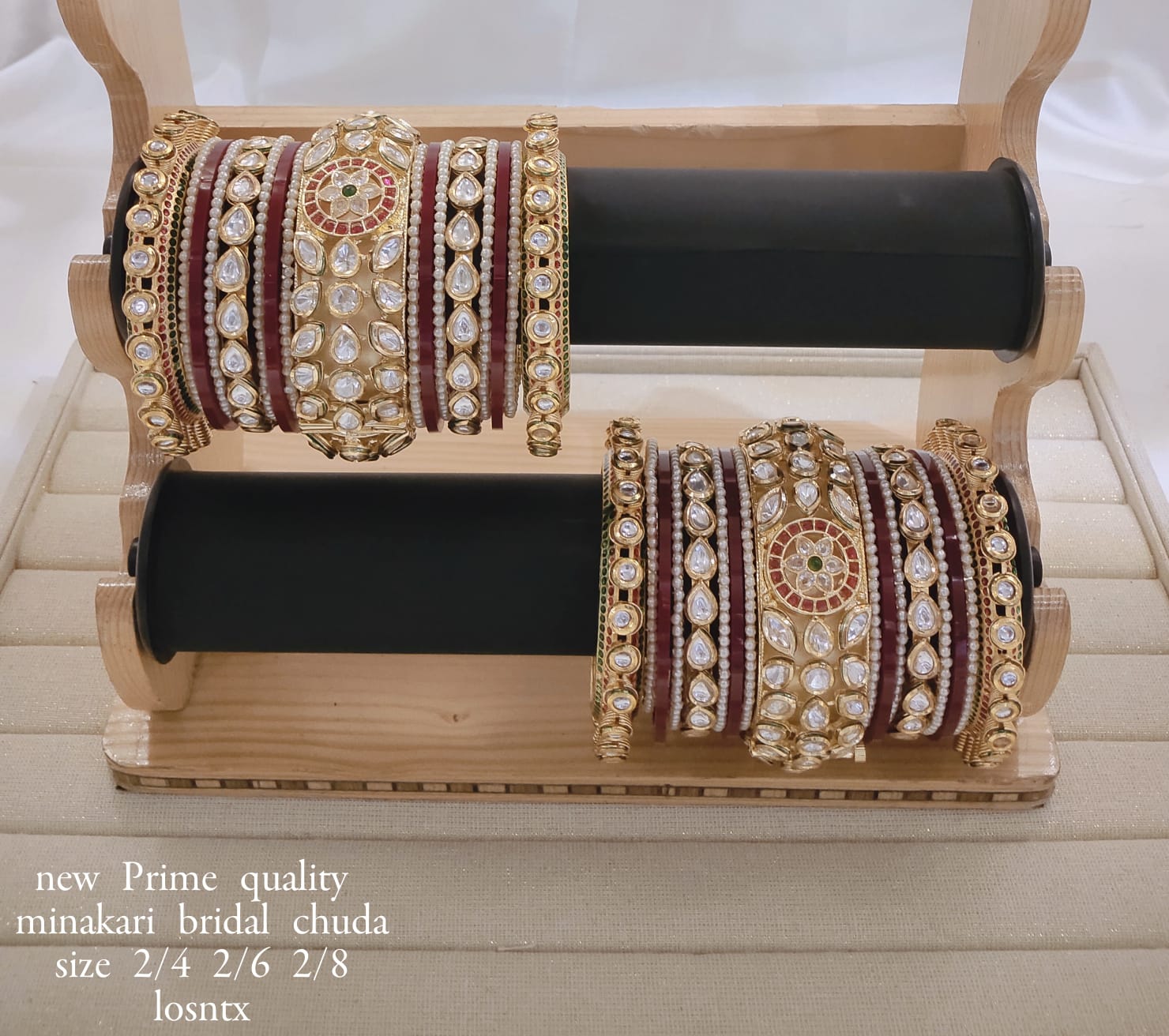 Gold Plated Kundan Bangle Set